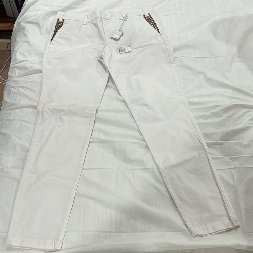 Zadig & Voltaire White Chinos with Straight-Leg Cut